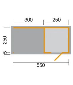 Weka Designhaus WekaLine 413 B Gr.1, Ca. B560/H244/T260 Cm -Freien Garten Rabatt Geschäft 1810811 BildD 001 BBH45mmAvellino3Gr1natur