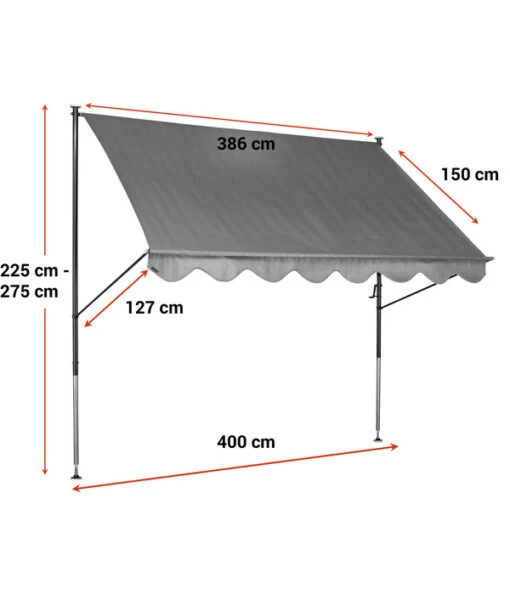 Angerer Klemmmarkise Standard, Uni, Ca. B400/H275/T150 Cm -Freien Garten Rabatt Geschäft 2072320 WE BG 001 AngererKlemmmarkiseStandard