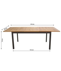 Dehner Teak-Ausziehtisch Colmar, Ca. B152-210/H76/T89 Cm -Freien Garten Rabatt Geschäft 2785608 WE DE 001 GartenmoebelsetTischColmar