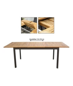 Dehner Teak-Ausziehtisch Colmar, Ca. B152-210/H76/T89 Cm -Freien Garten Rabatt Geschäft 2785608 WE IG 001 DehnerHolztischCalais