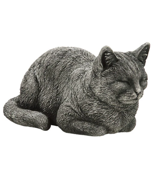 Denscho Stein-Katze Liegend, 19 X 35 X 17 Cm -Freien Garten Rabatt Geschäft