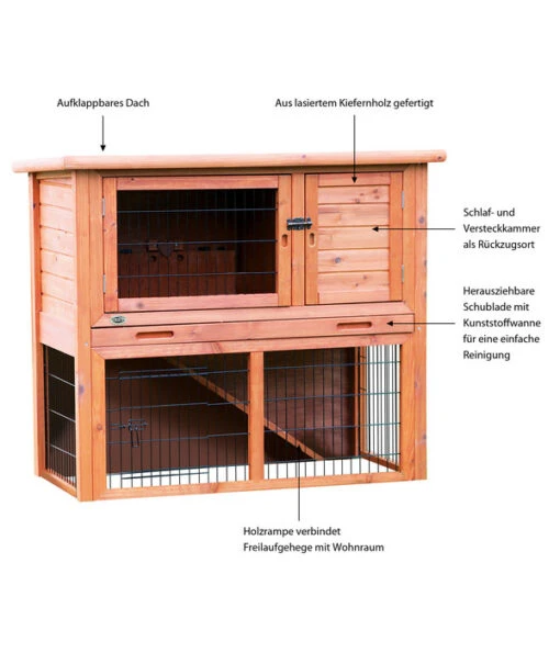 Trixie Nagerheim Mit Freilaufgehege, Braun, Ca. B116/H97/T63 Cm -Freien Garten Rabatt Geschäft