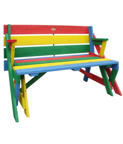 Habau Kinder Picknickbank Bunt, 100 X 50 X 62 Cm -Freien Garten Rabatt Geschäft 4031100 WE FS 001 KinderPicknickbank