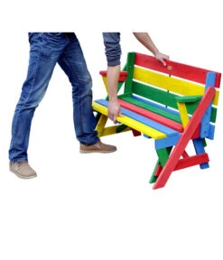 Habau Kinder Picknickbank Bunt, 100 X 50 X 62 Cm -Freien Garten Rabatt Geschäft 4031100 WE FS 003 KinderPicknickbank