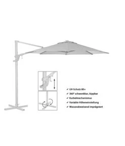 Dehner Ampelschirm Zypern, Rund, Ca. Ø 300 Cm -Freien Garten Rabatt Geschäft 4055265 WE IG 001 AmpelschirmZypernrund