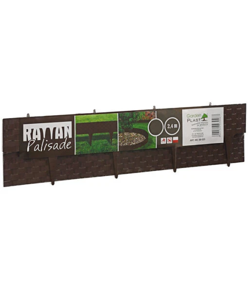 Rattan-Rasenkante, 2,4 M -Freien Garten Rabatt Geschäft 4098752 WE FS 001 RasenkanteRattanBraunBeetkante