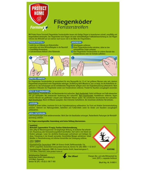 PROTECT HOME Forminex Fliegenköder Fensterstreifen, 12er-Set -Freien Garten Rabatt Geschäft