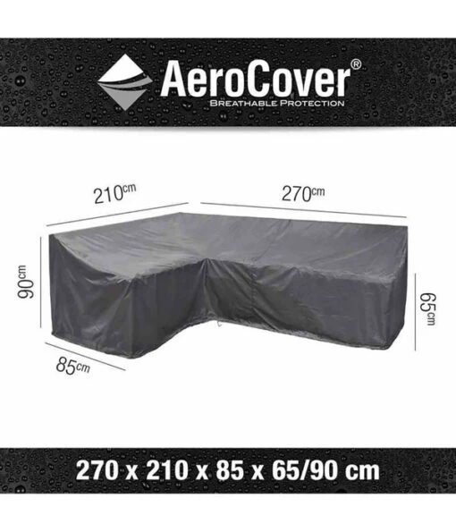 AeroCover Loungesethülle L-Form, 270 Links X210x85xH 65/90 Cm -Freien Garten Rabatt Geschäft