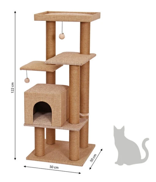 Dehner Lieblinge Kratzbaum Nele, Ca. B50/H122/T50 Cm -Freien Garten Rabatt Geschäft 4124673 WE BG 001 DehnerMarkenqualitaetKatzenkratzbaumNele Katze