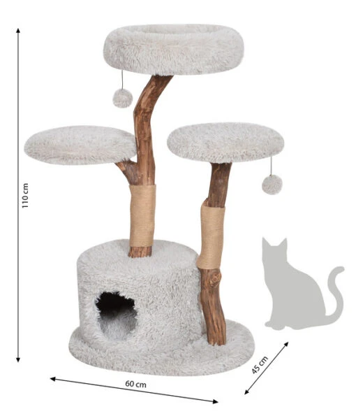 Dehner Premium Lovely Natur-Kratzbaum Aufsteigen & Abschalten, Ca. B60/H100-110/T45 Cm -Freien Garten Rabatt Geschäft 4160479 WE BG 001 DehnerLovelyKratzbaumAufsteigenAbschalten