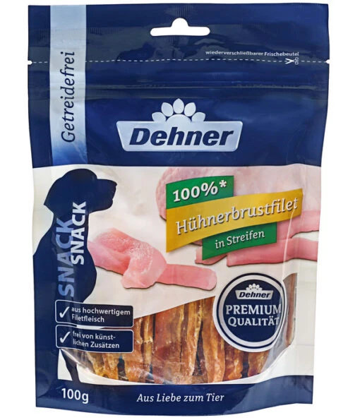 Dehner Premium Hundesnack Hühnerbrust Streifen -Freien Garten Rabatt Geschäft 4313318 WE FS 001 DehnerPremiumqualitaetHundesnackHuehnerbrustfiletStreifen100g