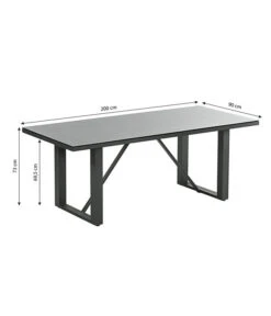 Dehner Alutisch Monaco, Ca. B200/H73/T90 Cm -Freien Garten Rabatt Geschäft 4424891 WE BG 001 TischMonaco