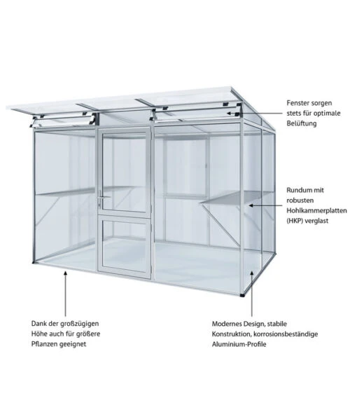 KGT Gewächshaus Linea II, Ca. B297/H215/T160 Cm -Freien Garten Rabatt Geschäft 5309521 WE IG 001 KGTGewaechshausLineaII