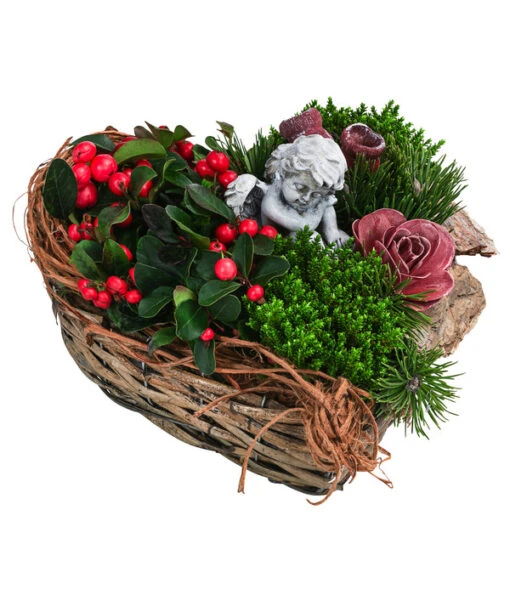 Grabgesteck In Liebe, Herzförmig, Ca. B30/H20/T25 Cm -Freien Garten Rabatt Geschäft 6462865 WE FS 001 HerzInLiebe20cmPremiumAllerheiligen2023