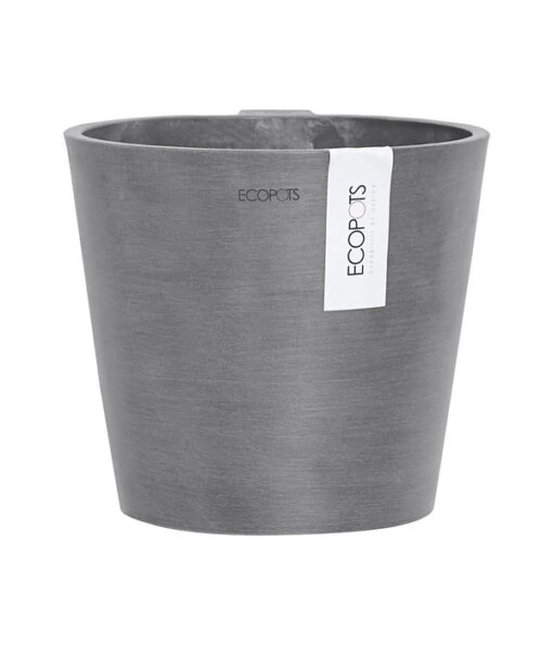 Ecopots Kunststoff-Topf Amsterdam Wall, Rund, Grau, Ca. Ø21,8/H17,5 Cm -Freien Garten Rabatt Geschäft 6614887 WE FS 001 EcopotsKunststoffTopfAmsterdamWallrundgrau