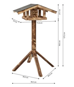 Dehner Natura Futterhaus Karwendel, Geflammt, Inkl. Ständer, Ca. B84,3/H127,2/T84,3 Cm -Freien Garten Rabatt Geschäft 6622922 WE BG 001 DehnerNaturaKarwendelSatteldachStaenderGeflammt