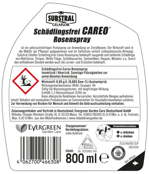 Substral® Celaflor® Schädlingsfrei Careo® Rosenspray, 800 Ml -Freien Garten Rabatt Geschäft 6632145 WE FS 002 CareoRosenspray800ml