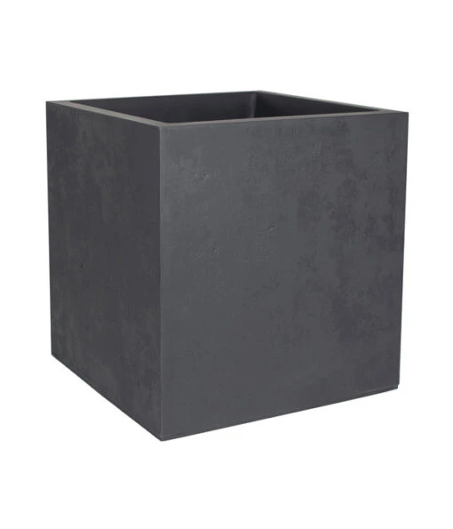 EDA-plastiques Kunststoff-Topf Basalt, Quadratisch, Anthrazit, Ca. B49,5/H49,5/T49,5 Cm -Freien Garten Rabatt Geschäft 6640460 WE FS 001 PflanzkuebelBasalt