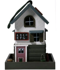 Dobar® Wildlife Vogelhaus School, Kiefer, Schwarz/weiß, Ca. B18/H23/T18 Cm -Freien Garten Rabatt Geschäft 6689574 WE DE 002 DobarWVWesternVogelhausSchool