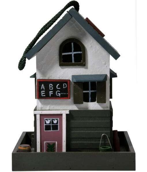 Dobar® Wildlife Vogelhaus School, Kiefer, Schwarz/weiß, Ca. B18/H23/T18 Cm -Freien Garten Rabatt Geschäft 6689574 WE DE 002 DobarWVWesternVogelhausSchool