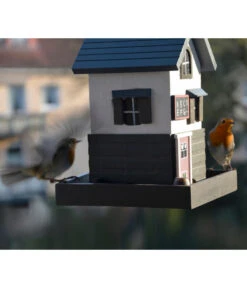 Dobar® Wildlife Vogelhaus School, Kiefer, Schwarz/weiß, Ca. B18/H23/T18 Cm -Freien Garten Rabatt Geschäft 6689574 WE MO 003 DobarWVWesternVogelhausSchool