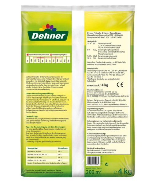 Dehner Frühjahr- Und Starter-Rasendünger, 4 Kg -Freien Garten Rabatt Geschäft 6694475 WE DE 001 DehnerFruehjahrundStarterRasenduenger4kg