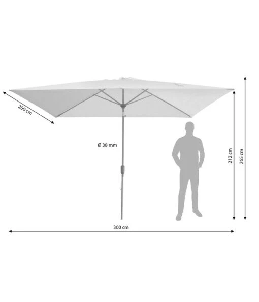 Dehner Sonnenschirm Samos, Rechteckig, Ca. B300/T200 Cm -Freien Garten Rabatt Geschäft