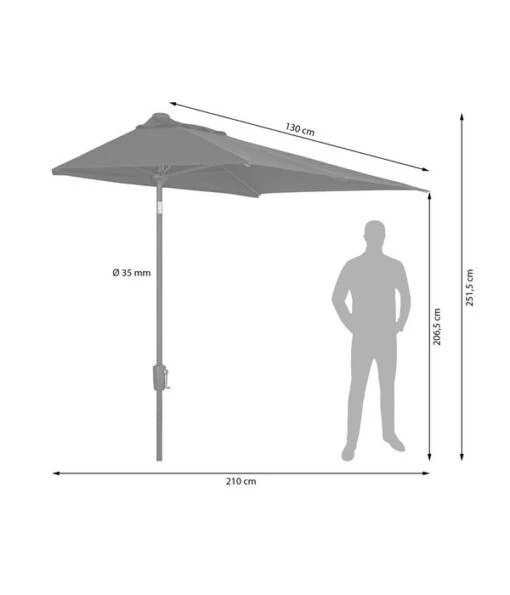 Dehner Balkonschirm Chios, Rechteckig, Ca. B210/T130 Cm -Freien Garten Rabatt Geschäft 6703243 WE BG 001 DehnerBalkonschirmChioseckigB210T130cm