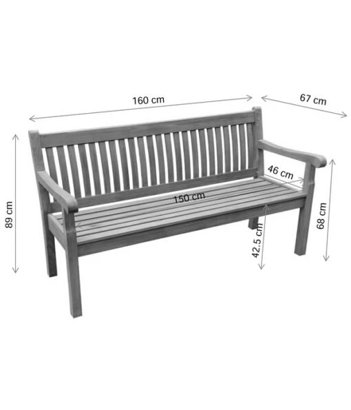 Dehner Gartenbank Havanna, 3-Sitzer -Freien Garten Rabatt Geschäft 6707897 WE FS 002 BankHavannaSkizzeFINAL