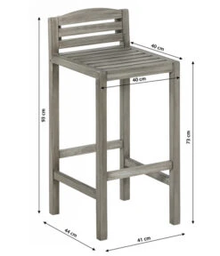 Dehner Barstuhl Southampton -Freien Garten Rabatt Geschäft 6713440 WE BG 001 BarstuhlSouthamptonGrauNeu