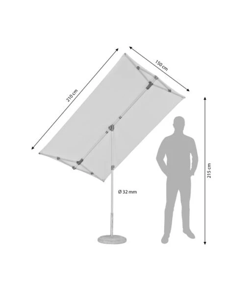 Sun Comfort Sonnenschirm Flex-Roof, Rechteckig, Ca. B210/T150 Cm -Freien Garten Rabatt Geschäft