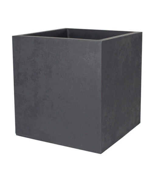 EDA-plastiques Kunststoff-Topf Basalt, Quadratisch, Anthrazit, Ca. B39,5/H43,5/T39,5 Cm -Freien Garten Rabatt Geschäft