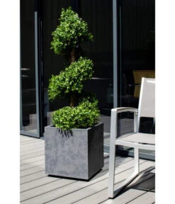 EDA-plastiques Kunststoff-Topf Basalt, Quadratisch, Anthrazit, Ca. B39,5/H43,5/T39,5 Cm -Freien Garten Rabatt Geschäft 6763965 WE MO 002 PflanztopfGrap40x40