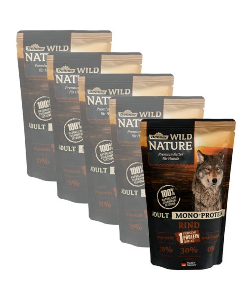 Dehner Wild Nature Nassfutter Für Hunde Mono-Protein Adult, Rind, 5 X 500 G -Freien Garten Rabatt Geschäft