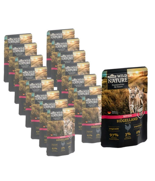 Dehner Wild Nature Nassfutter Für Katzen Hügelland Kitten, Huhn, 16 X 85 G -Freien Garten Rabatt Geschäft