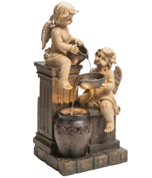 Dehner Polyresin-Gartenbrunnen Engel, Ca. H84,5 Cm -Freien Garten Rabatt Geschäft 6911267 WE FS 001 BrunnenEngel