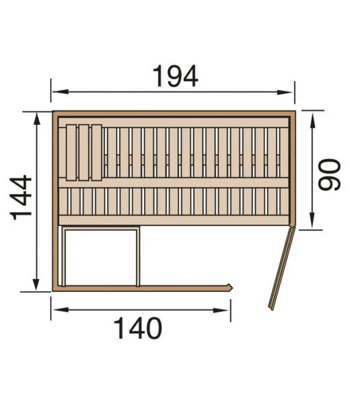 Weka Ecksauna Varberg Mit Glastür -Freien Garten Rabatt Geschäft 6914253 WE DE 001 WekaEcksaunaVarbergGrundriss