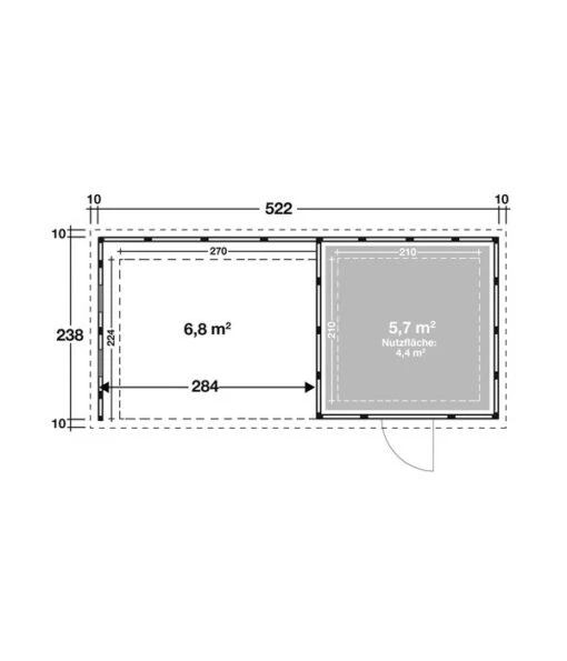 Wolff Finnhaus Metallgerätehaus Eleganto 2424, Inkl. Lounge Links, Ca. B542/H227/258 Cm -Freien Garten Rabatt Geschäft 6927677 WE DE 001 FinnhausEleganto