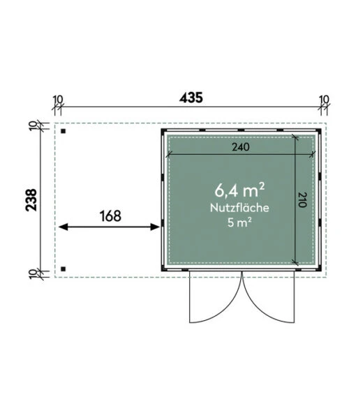 Wolff Finnhaus Metallgerätehaus Eleganto 2724, Inkl. Seitendach Links, Ca. B455/H227/T259 Cm -Freien Garten Rabatt Geschäft 6929087 WE DE 001 FinnhausEleganto