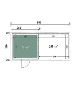 Wolff Finnhaus Metallgerätehaus Eleganto 2724, Inkl. Lounge Rechts Mit Fenstern, Ca. B572/H227/T258 Cm -Freien Garten Rabatt Geschäft 6929251 WE DE 001 FinnhausEleganto2724