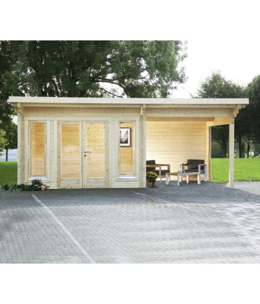 Wolff Finnhaus Gartenhaus Trondheim 70-A XL, Inkl. Lounge 400 Rechts, Ca. B780/H256/T390 Cm -Freien Garten Rabatt Geschäft 6931547 WE MO 001 FinnhausTrondheim