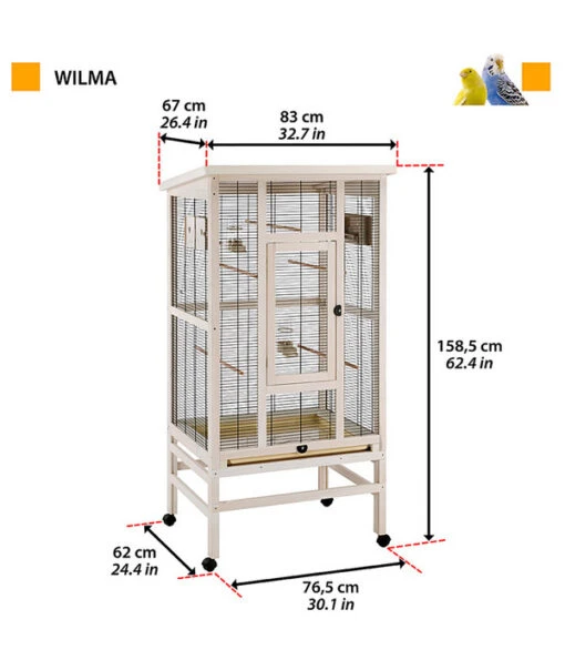 Ferplast Vogelvoliere Wilma, Hellbraun, Ca. B83/H158/T67 Cm -Freien Garten Rabatt Geschäft 6953145 WE DE 001 FerplastVKWilma