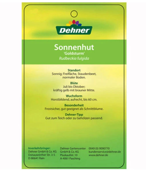 Sonnenhut 'Goldsturm' -Freien Garten Rabatt Geschäft 8010043 RudbeckiaGoldsturmEtikett2